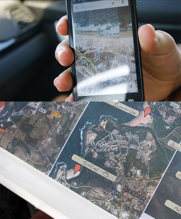 Mobile Google Maps and printed in paper
