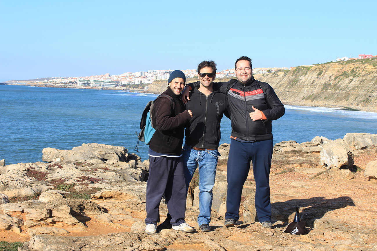O João, o Simão e o Diogo na Praia da Foz do Lizandro